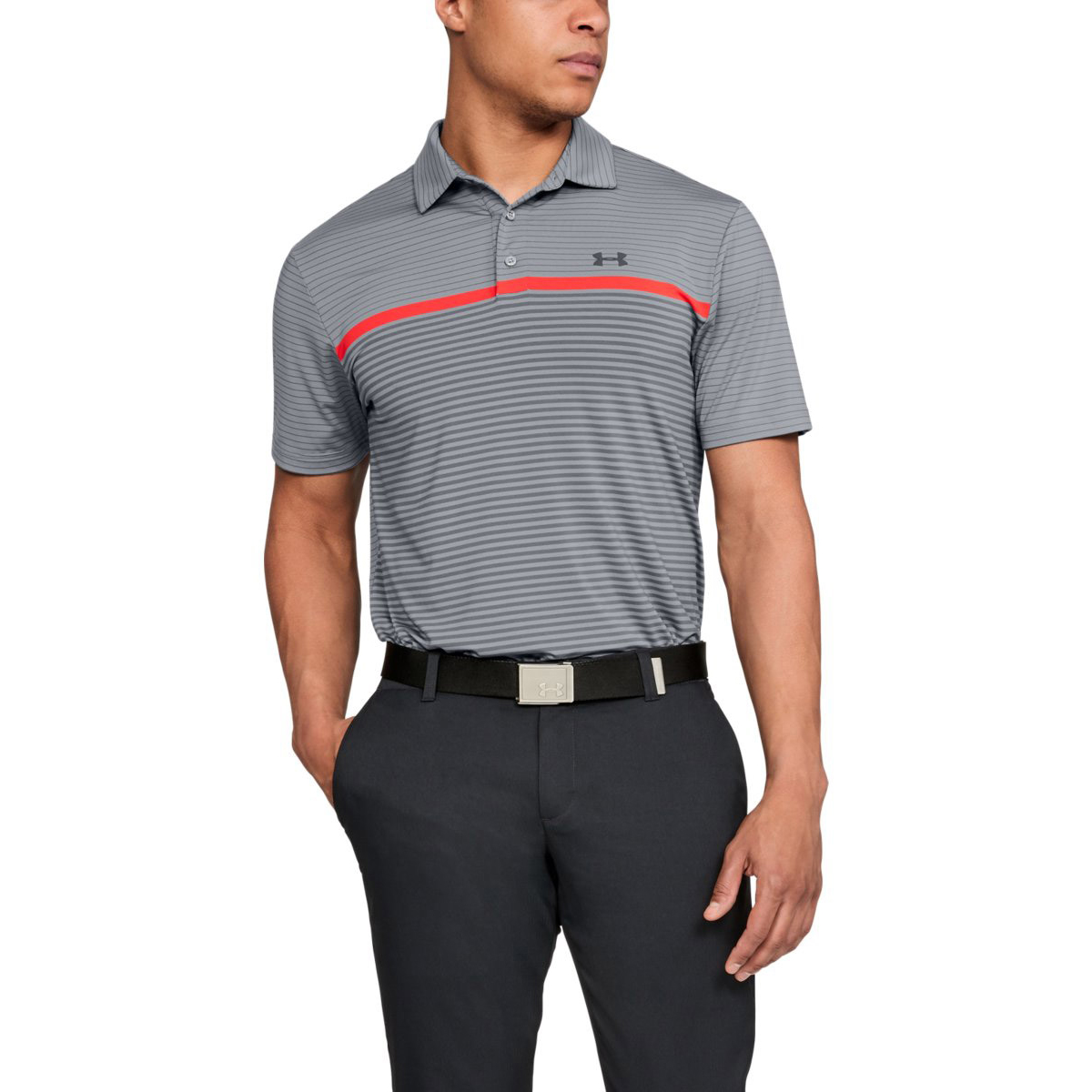 under armour playoff super stripe polo